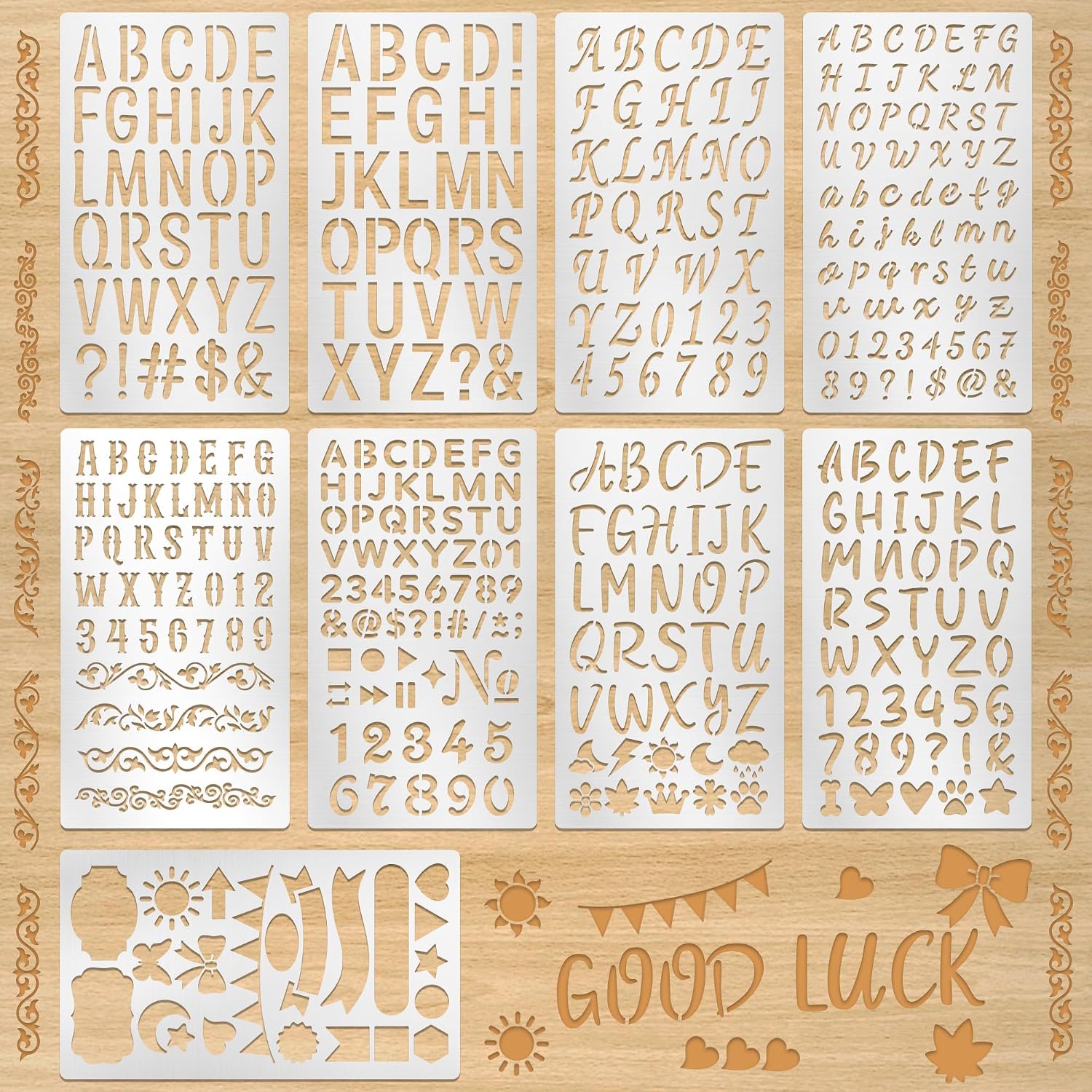 Art Craft Journal - 9Pcs Metal Letter Number Stencils for