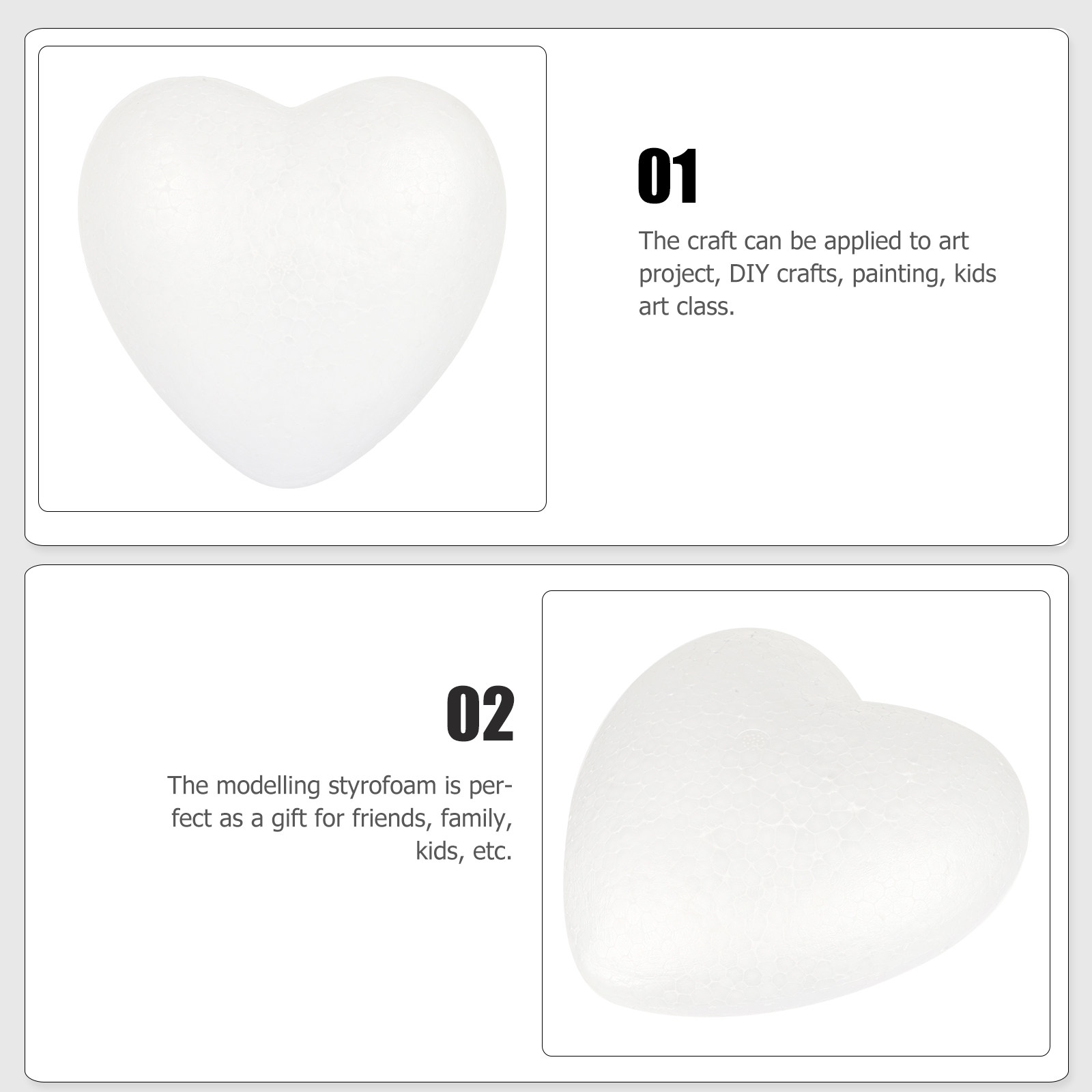 Art And Craft Valentine - Craft Hearts Heart-Shaped Polystyrene Balls White