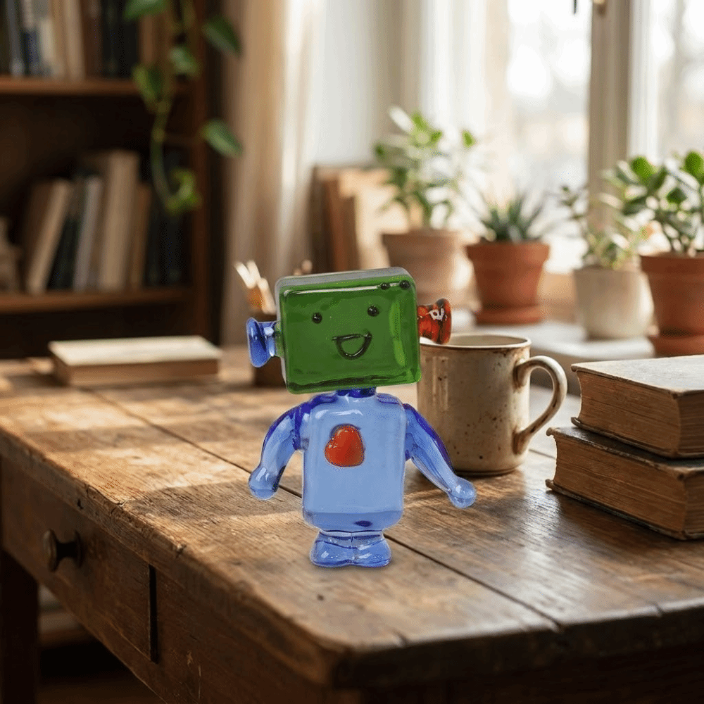 Art Craft Robot - Mini Bonsai Decor Colorful Face Robot