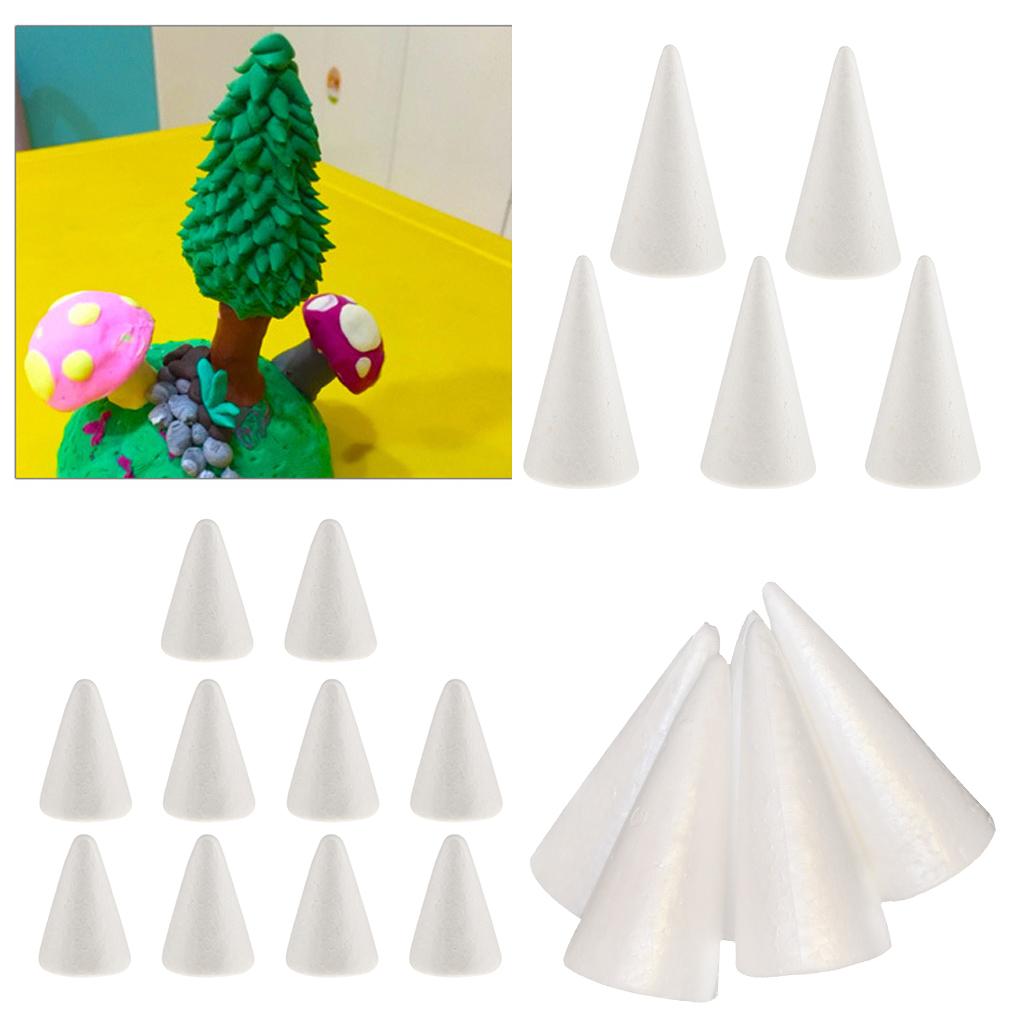 Art Craft Christmas Tree - Polystyrene Crafting Foam Cone White Christmas