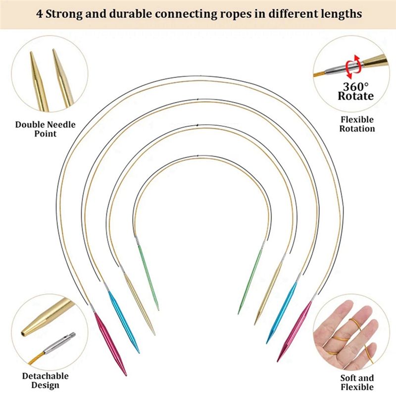 Knitting Needle Circular - BHTS-Aluminum Interchangeable Sewing Crochet Needles Circular