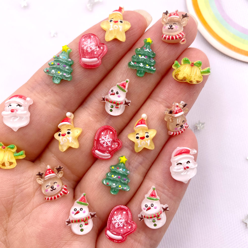 Art Craft Christmas Tree - 50pcs Resin Mini Colorful Christmas Snowman