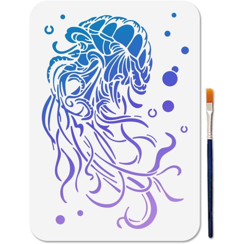 Art Craft Jellyfish - Dreamy Jellyfish Stencil Reusable Summer Ocean