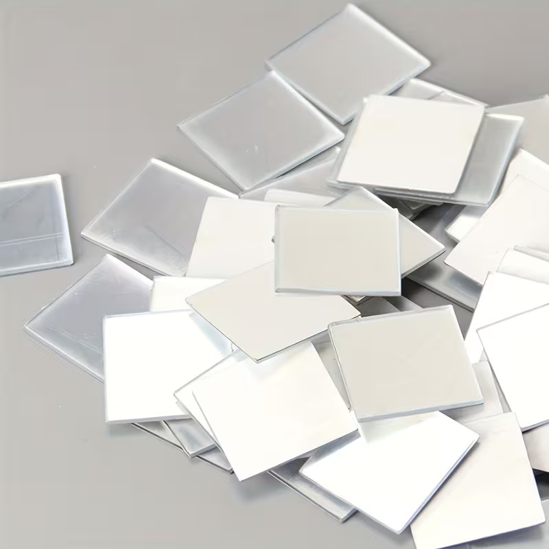 Art Craft Mirror - 10*10MM 100Pcs Self-Adhesive Glass Mini Square