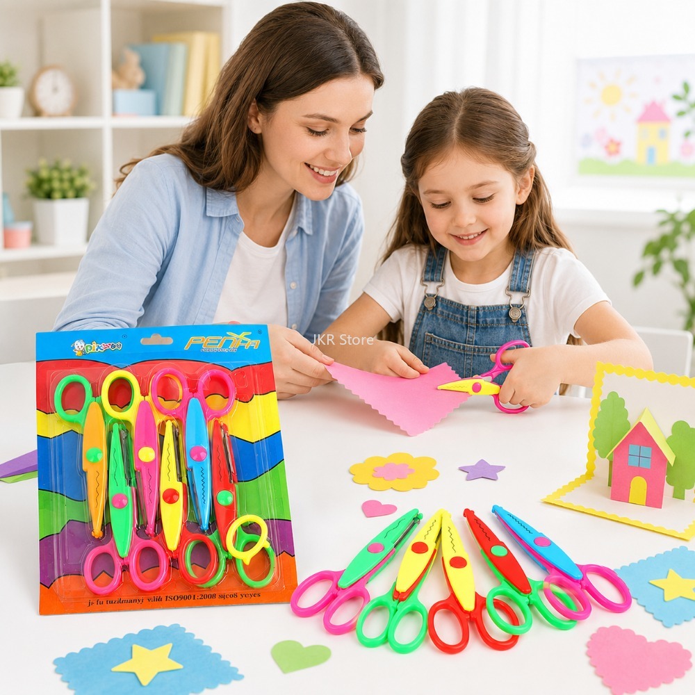 Art Craft Using Paper - Decorative Wavy Scissors 6Pcs/Set PP Plastic