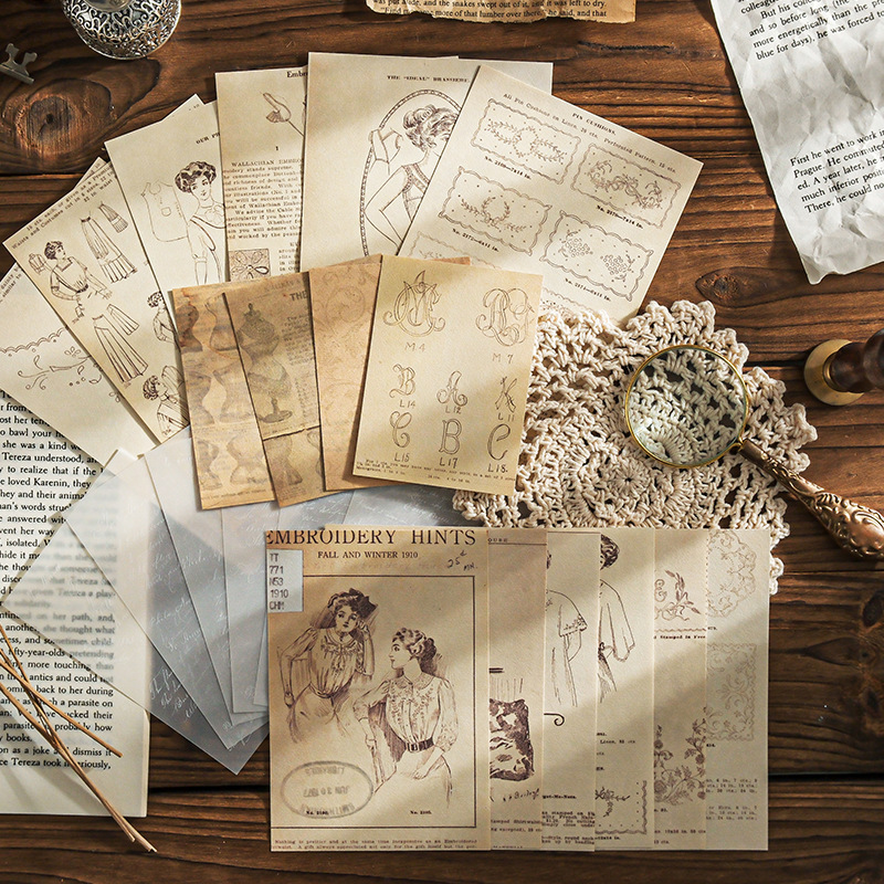 Art Craft Journal - Vintage Scrapbooking Craft Paper Kit Retro