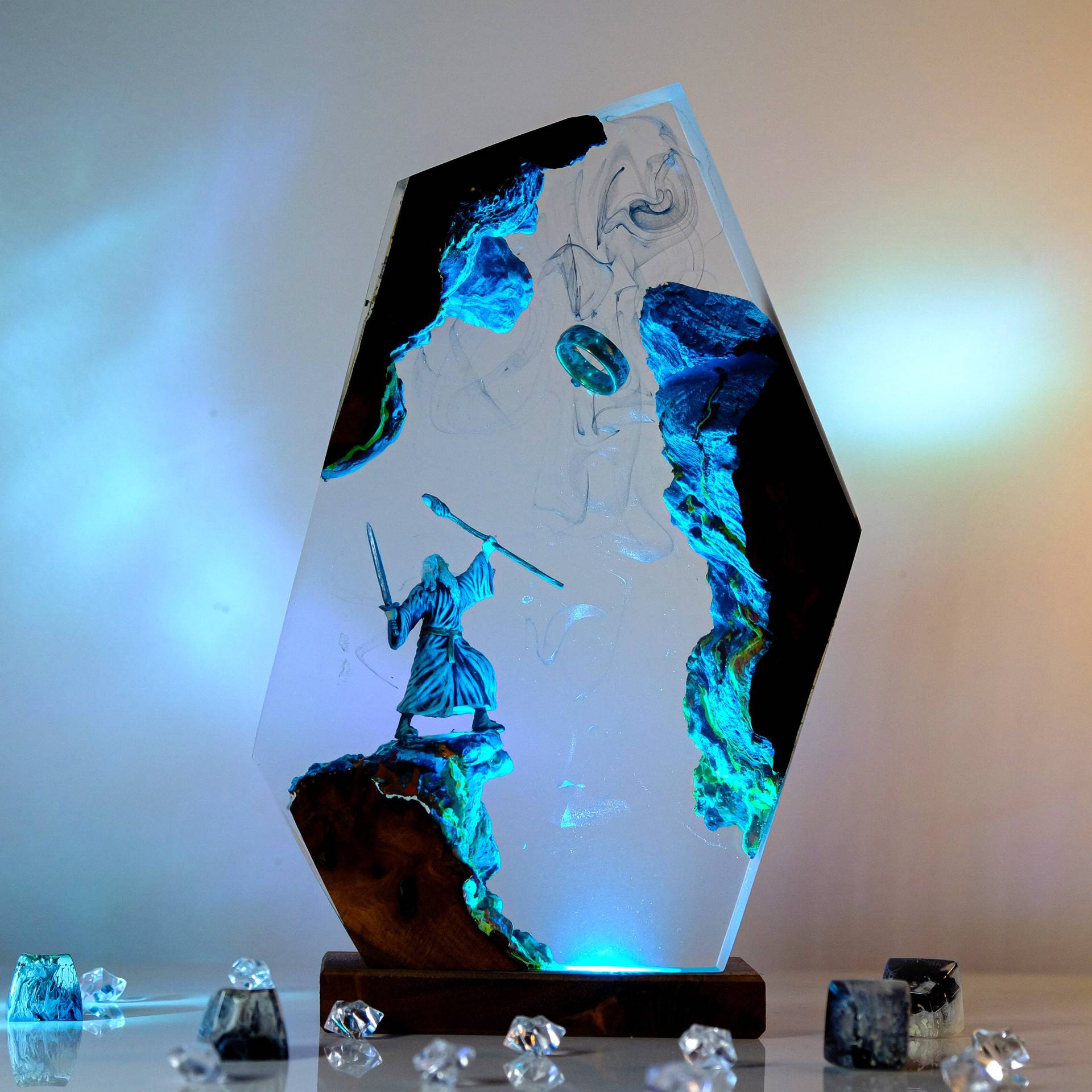 Art Craft Christmas - Movie Scence Figure Table Resin Lamp