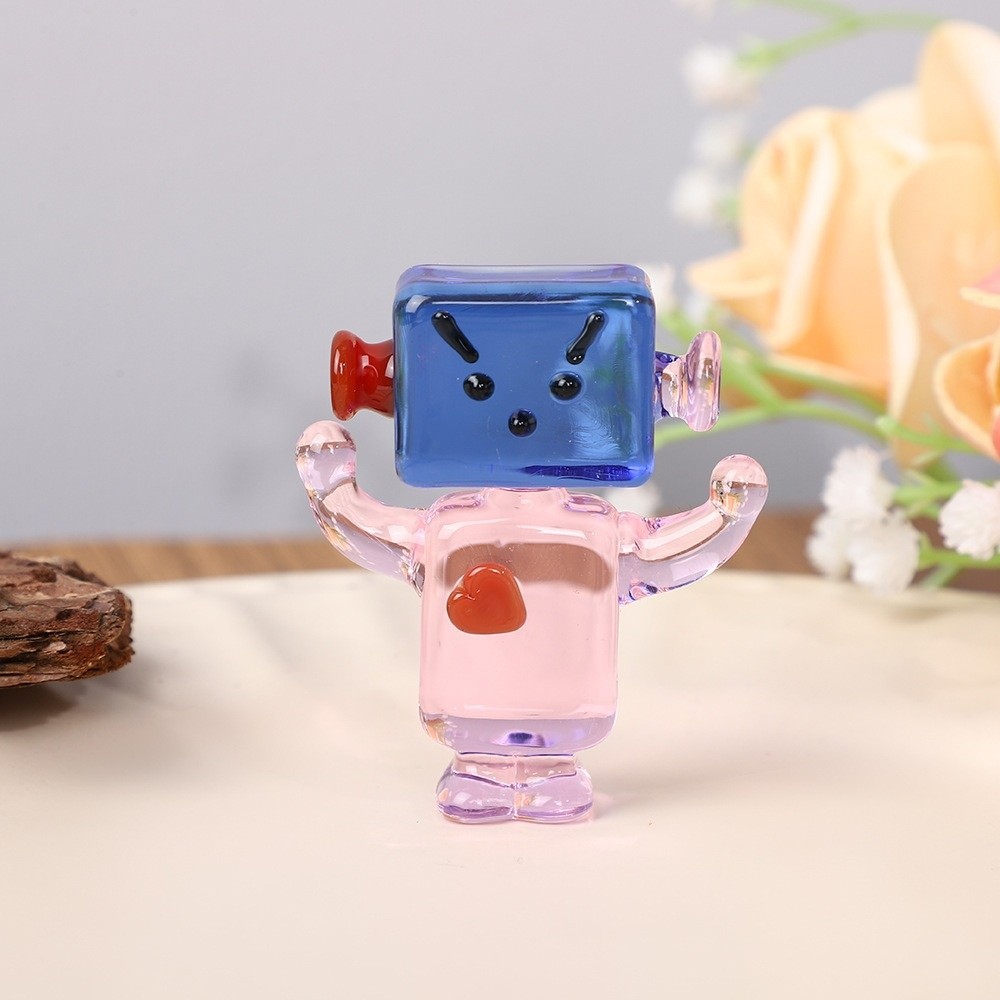 Art Craft Robot - Mini Bonsai Decor Colorful Face Robot