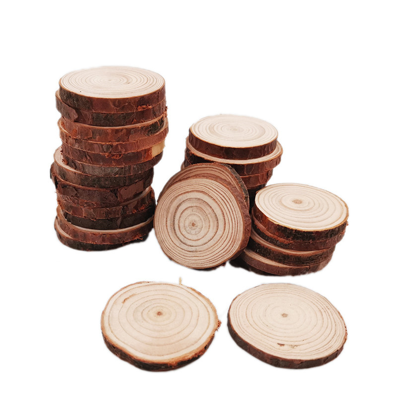 Art Craft Christmas Tree - Unfinished Wood Slices Discs Cutouts with