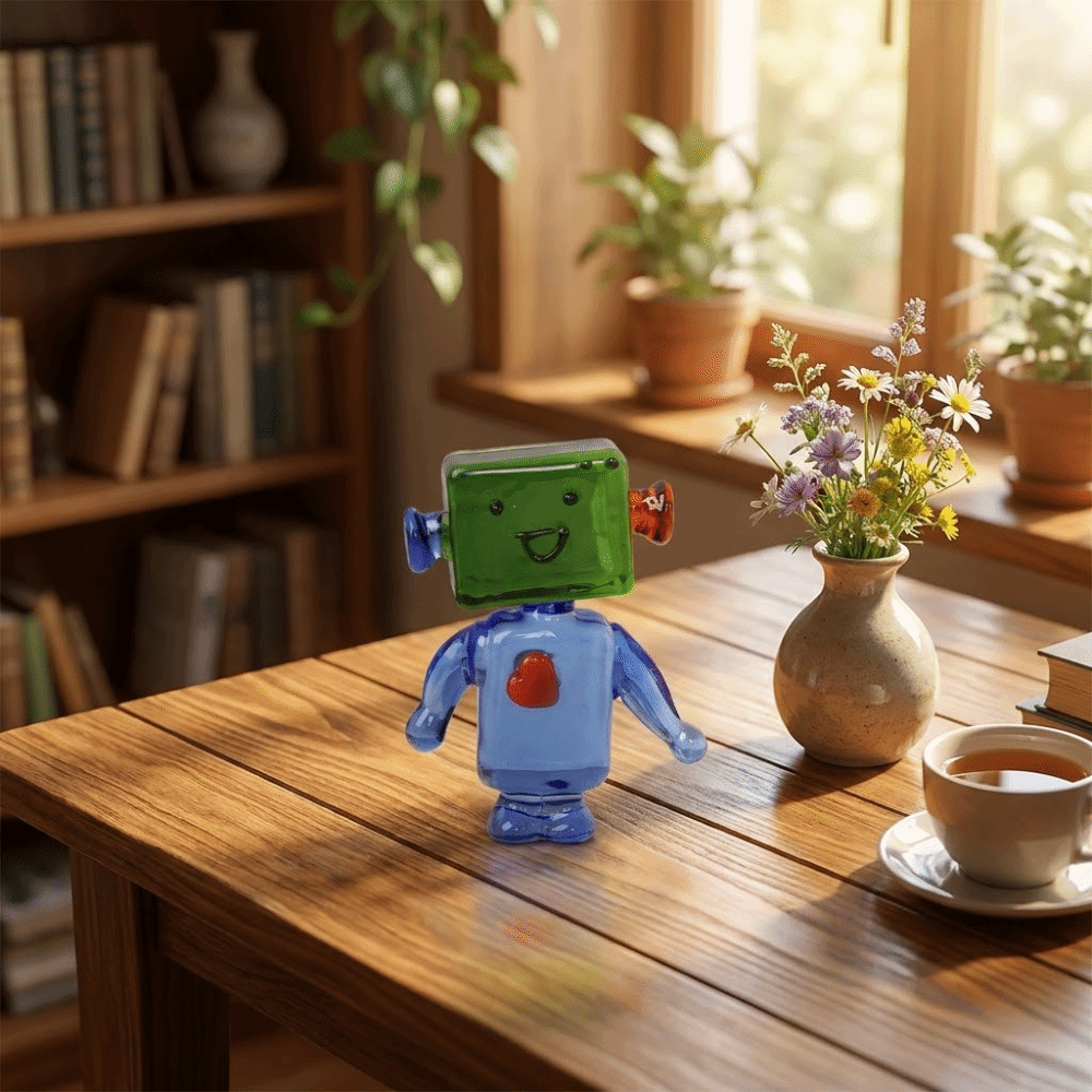 Art Craft Robot - Mini Bonsai Decor Colorful Face Robot