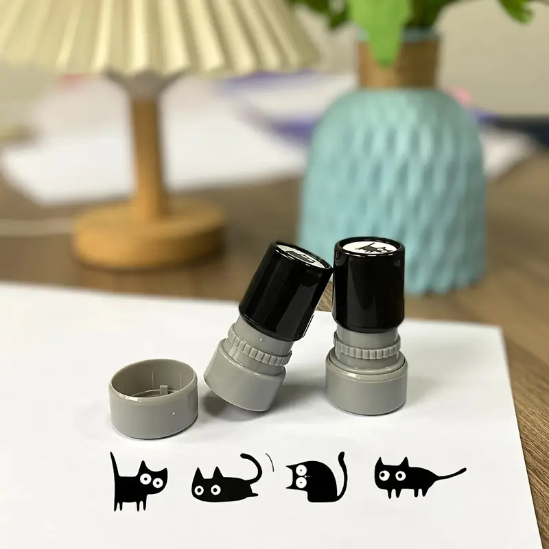 Art Craft Journal - Adorable Tilted Neck Black Cat Stamp