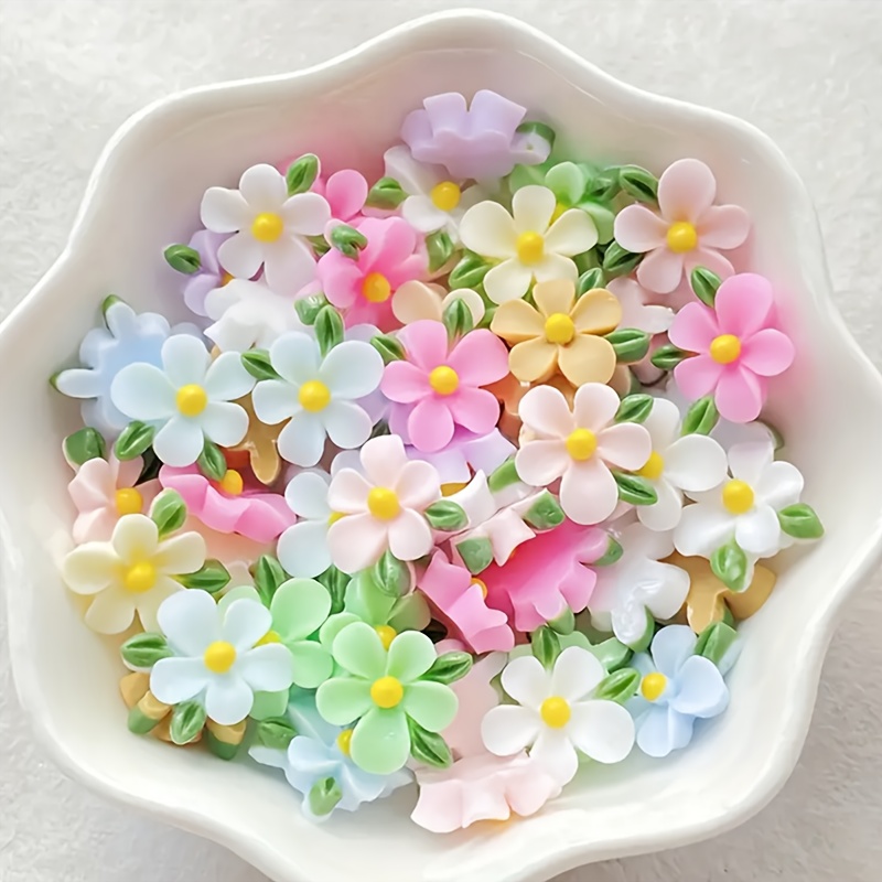 Art Craft Using Leaves - 20pcs Resin Mini Flower and Leaf
