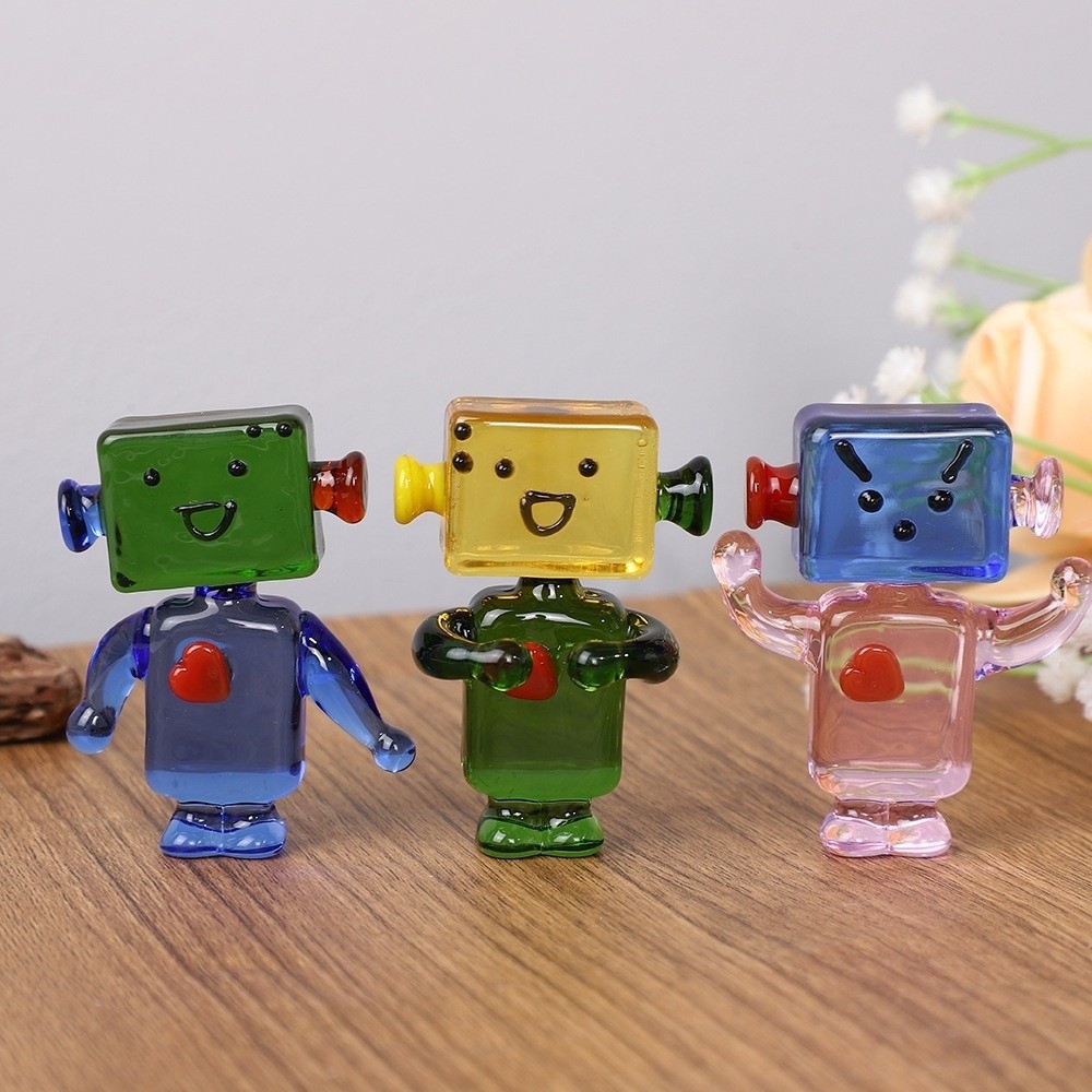 Art Craft Robot - Cute Colorful Face Robot Ornaments Cartoon
