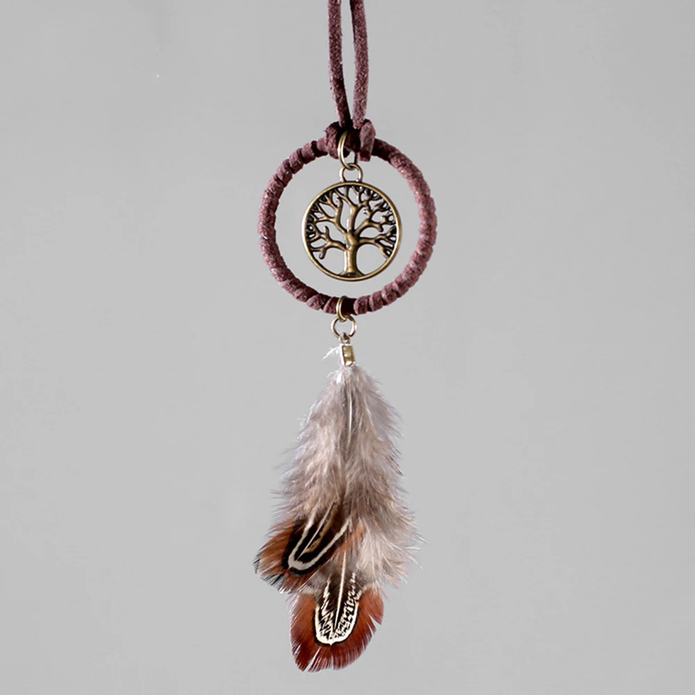 Art Craft Mirror - Car Pendant Ornament Dream Catcher Feather