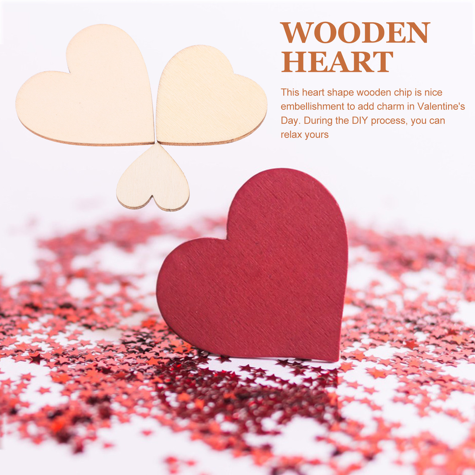200Pcs Heart Shaped Wooden Sli - Art And Craft Valentine recension och pris