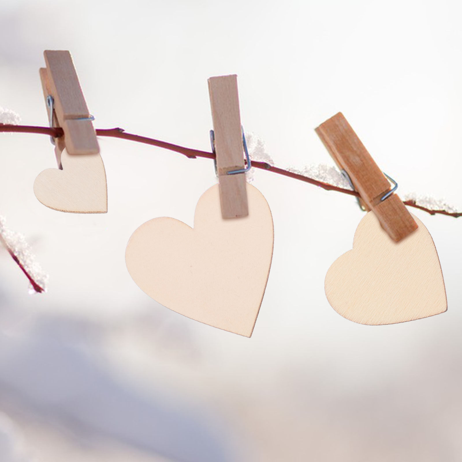 200Pcs Heart Shaped Wooden Sli - Art And Craft Valentine recension och pris
