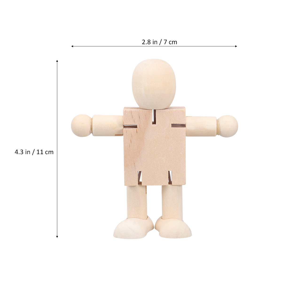 3Pcs Wooden Movable Joints Rob - Art Craft Robot recension och pris