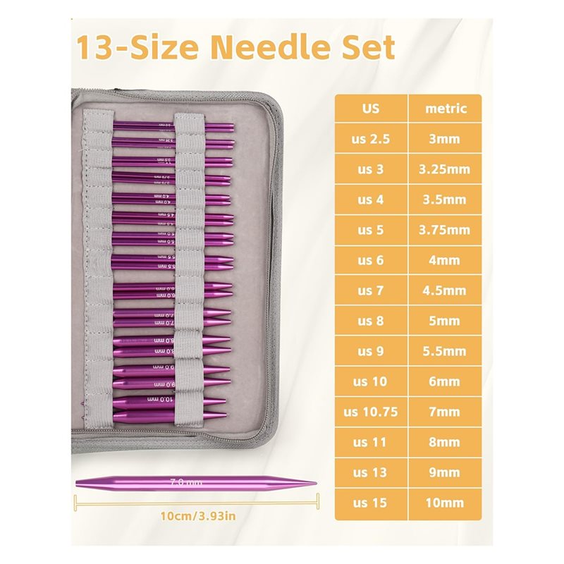 AT02-Leather Case Included 13  - Knitting Needle Circular recension och pris