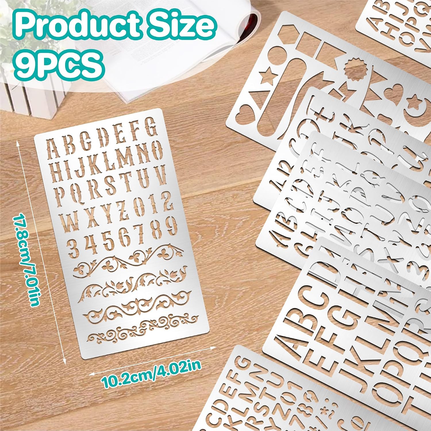 9Pcs Metal Letter Number Stenc - Art Craft Journal recension och pris