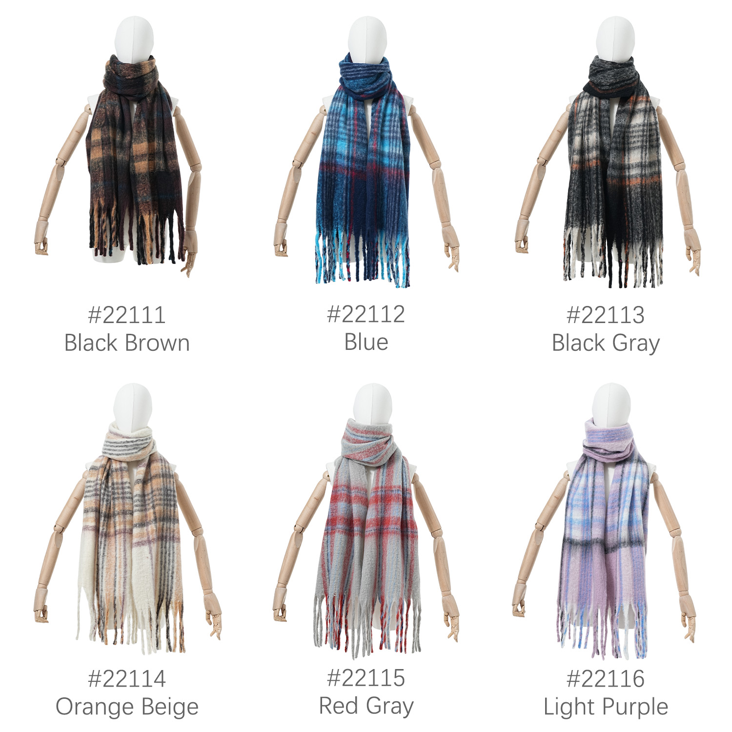 Thickened Warm Plaid Scarf Wom - Knitting Needle Circular recension och pris