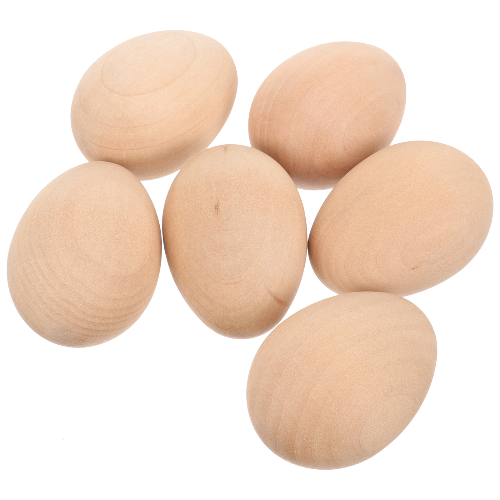 6Pcs Unfinished Wooden Eggs Cr - Art Craft Easter recension och pris