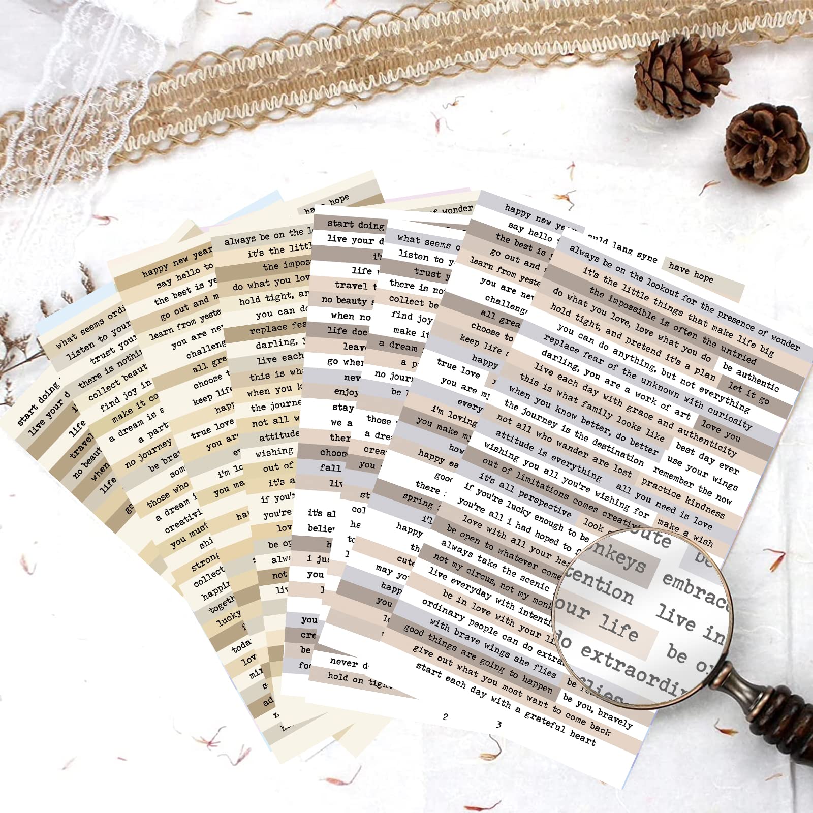 8pcs Brown Notes Quote Sticker - Art Craft Journal recension och pris