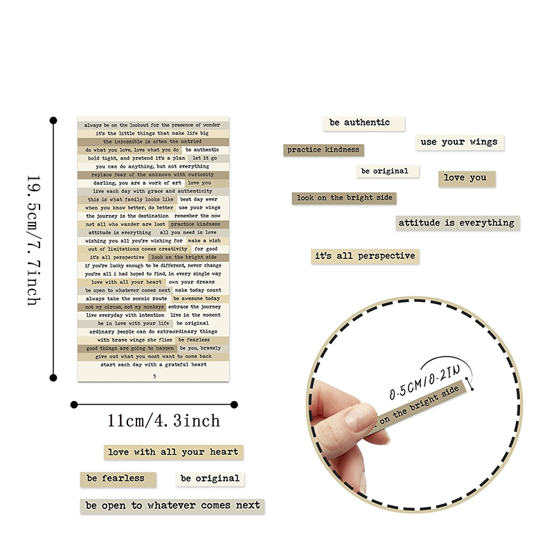 8pcs Brown Notes Quote Sticker - Art Craft Journal recension och pris