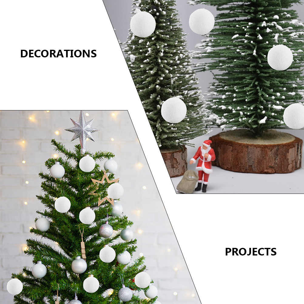 6Pcs White Xmas Ball Solid Den - Art And Craft For Xmas recension och pris