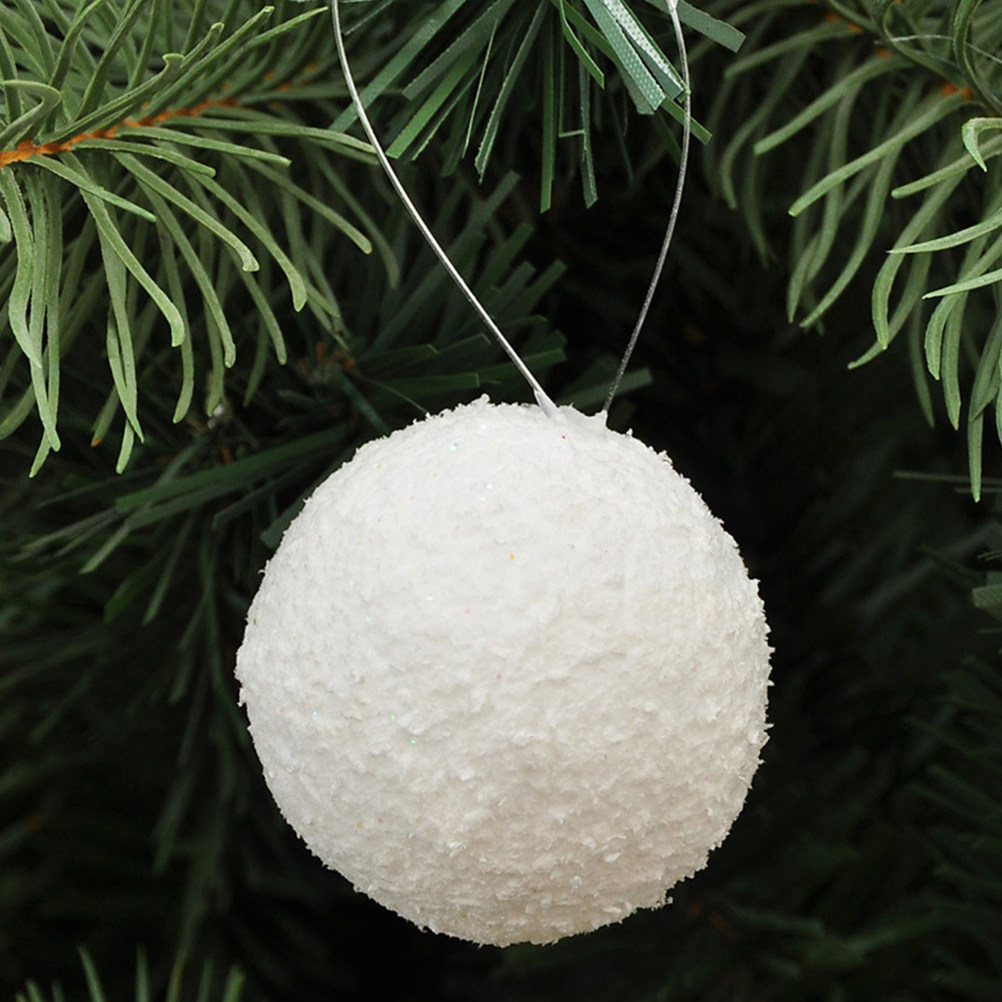 6Pcs White Xmas Ball Solid Den - Art And Craft For Xmas recension och pris