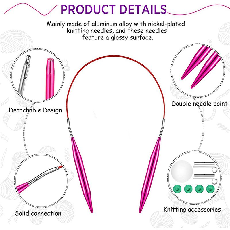 A27F-52 Pieces Aluminum Interc - Knitting Needle Circular recension och pris