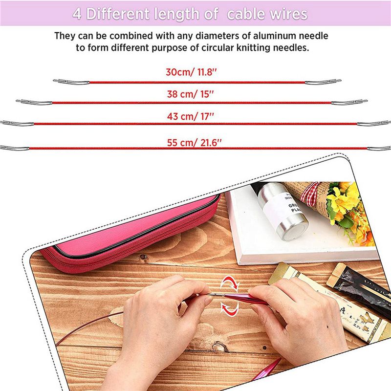 A27F-52 Pieces Aluminum Interc - Knitting Needle Circular recension och pris