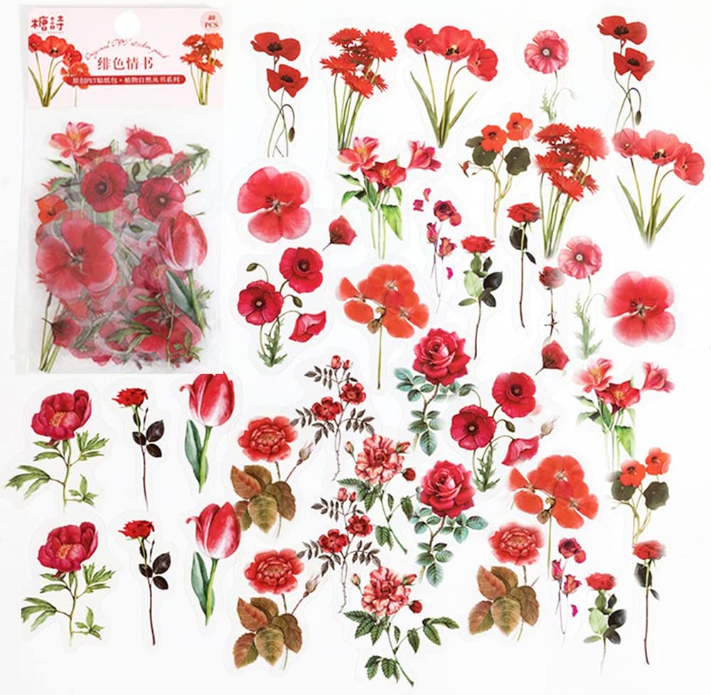 40 Pcs Scrapbook Stickers PET  - Art Craft Journal recension och pris
