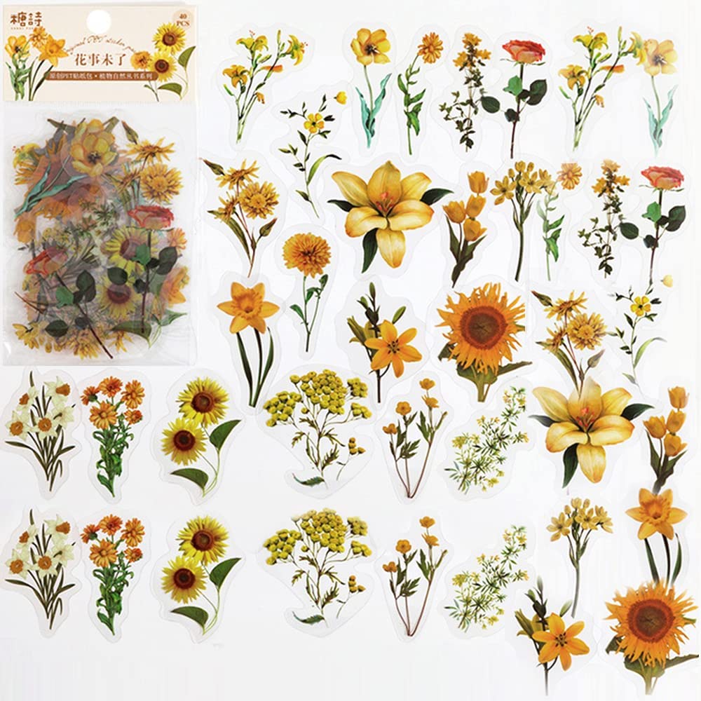 40 Pcs Scrapbook Stickers PET  - Art Craft Journal recension och pris