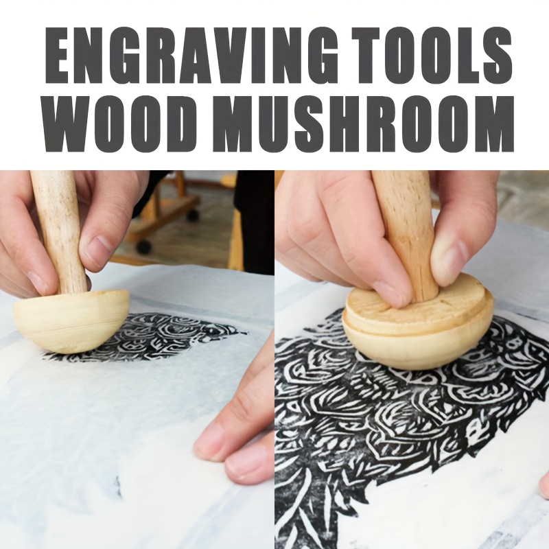 1Pc Wooden Mushroom Roller Pap - Art Craft Using Paper recension och pris