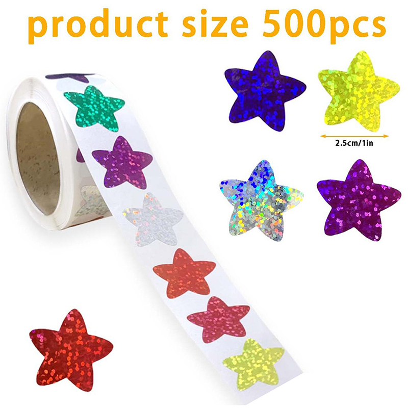 500Pcs/Roll Colorful Star Stic - School Of Art X Craft recension och pris