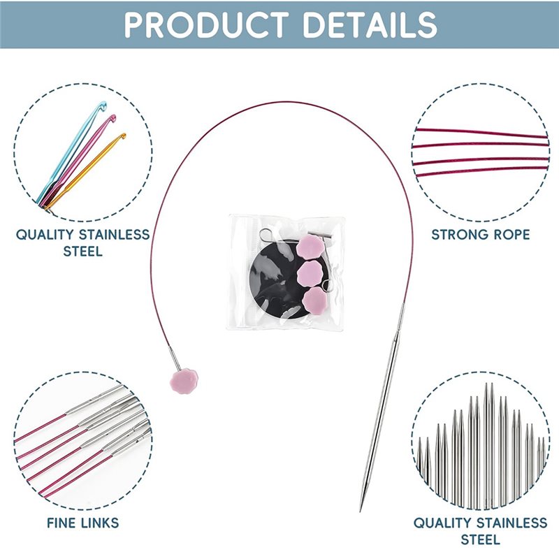 US Sizes 1, 1.5, 2, 2.5, 4, 5, - Knitting Needle Circular recension och pris