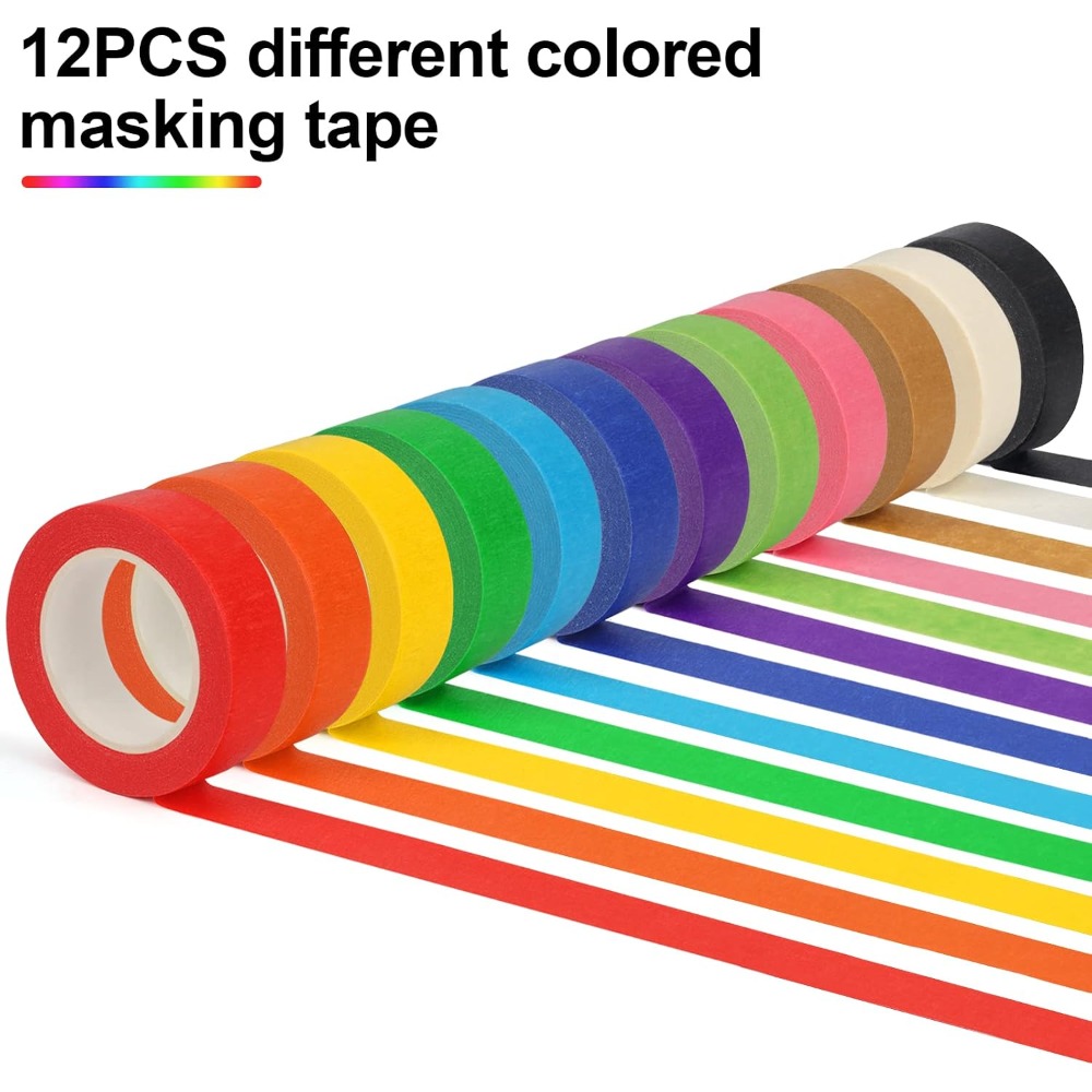 12 Rolls Colored Masking Tape  - School Of Art X Craft recension och pris