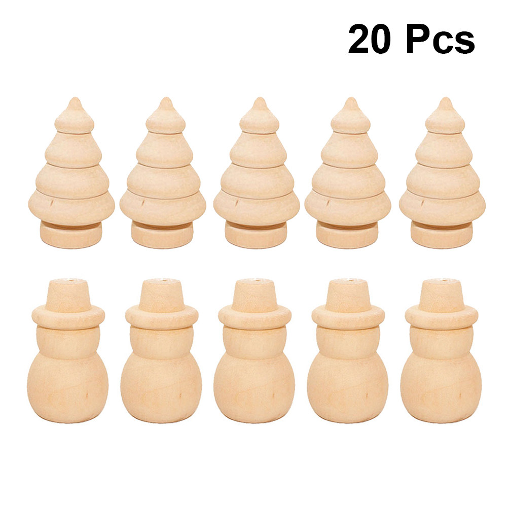 20pcs Diy Painting Wooden Orna - Art And Craft For Xmas recension och pris
