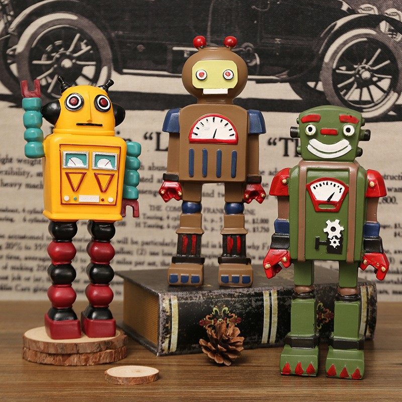 Cartoon Robot Statue Ornaments - Art Craft Robot recension och pris