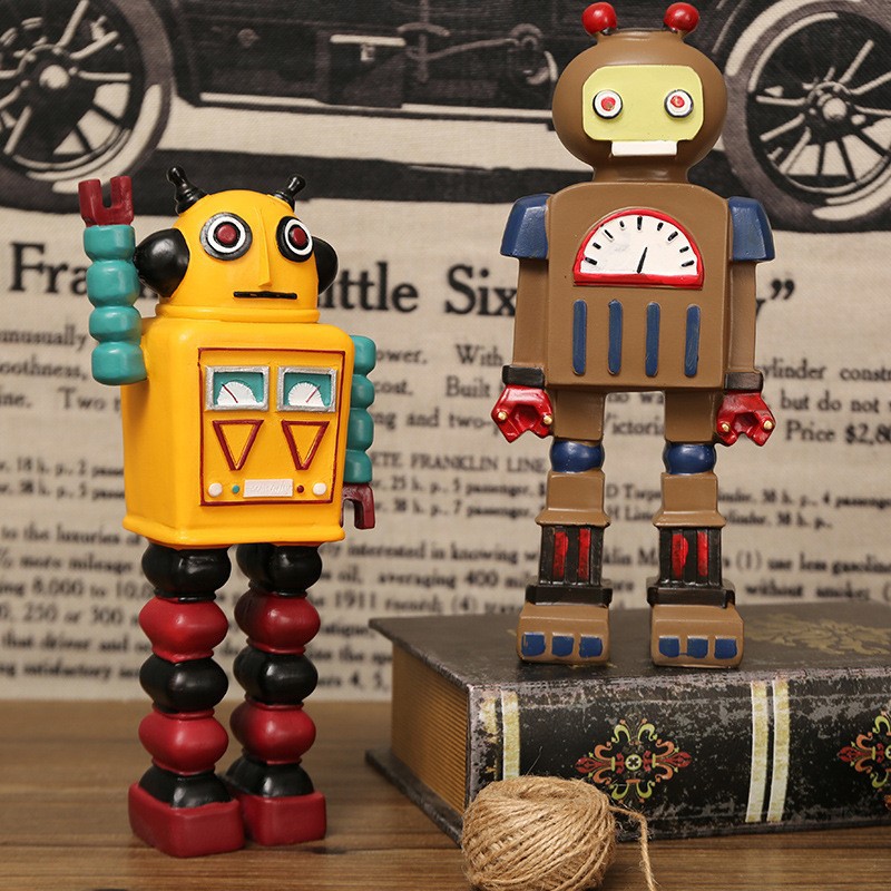 Cartoon Robot Statue Ornaments - Art Craft Robot recension och pris