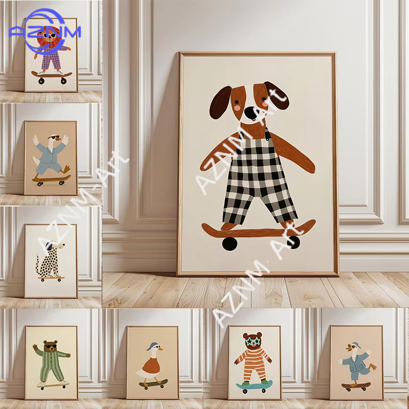1PC Funny Animal Skateboarding - Art Craft Duck recension och pris