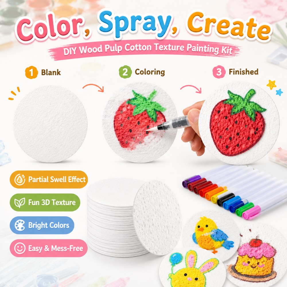 Kids Sponge Canvas Board 3D Pu - Art Craft Using Paper recension och pris