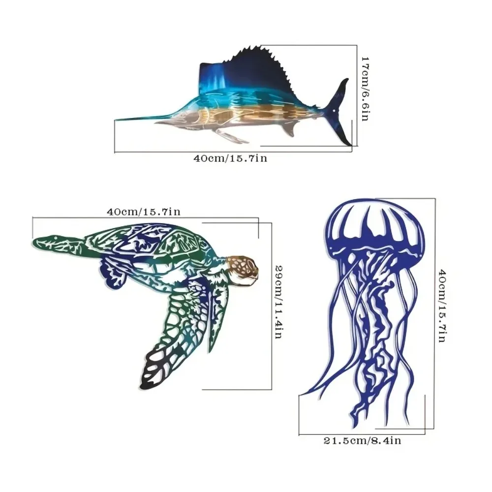 CIFBUY Metal Wall Art Swordfis - Art Craft Jellyfish recension och pris