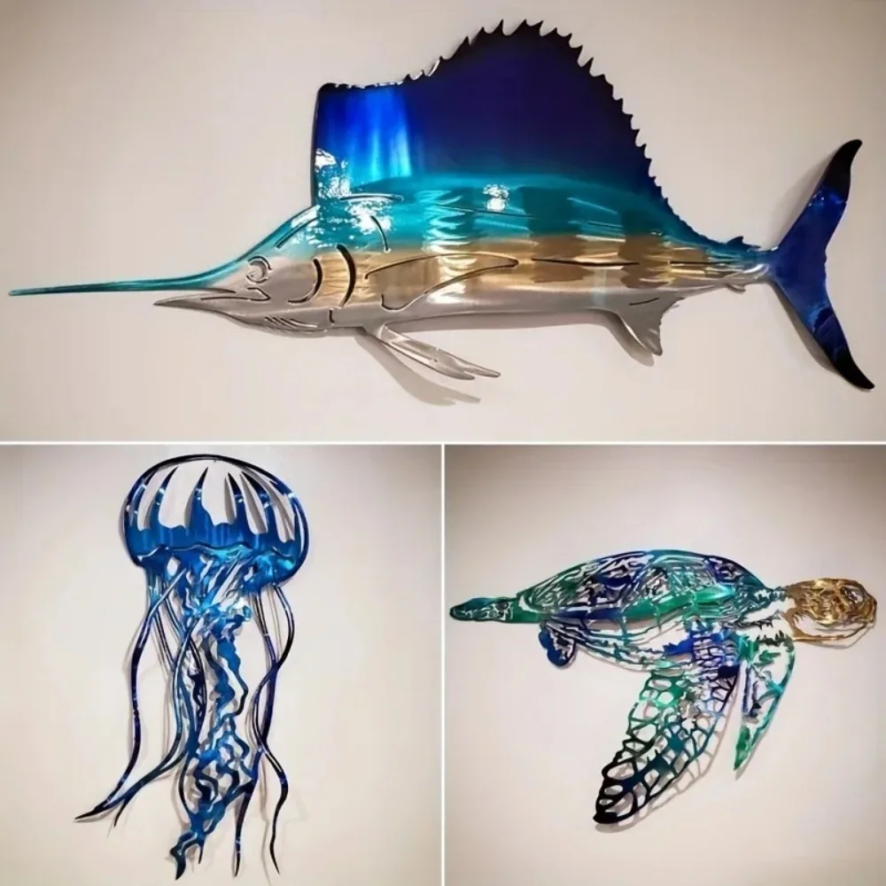 CIFBUY Metal Wall Art Swordfis - Art Craft Jellyfish recension och pris