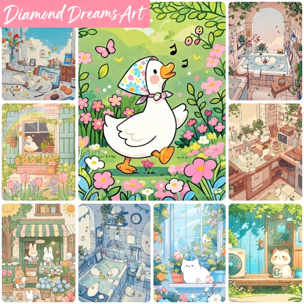 Frameless,Cute Cartoon Animals - Art Craft Duck recension och pris