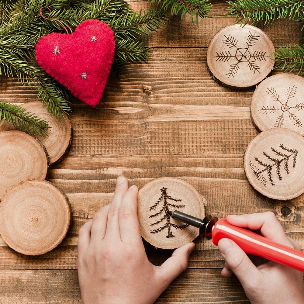 Natural Wood Slices Craft Wood - Art Craft Christmas Tree recension och pris