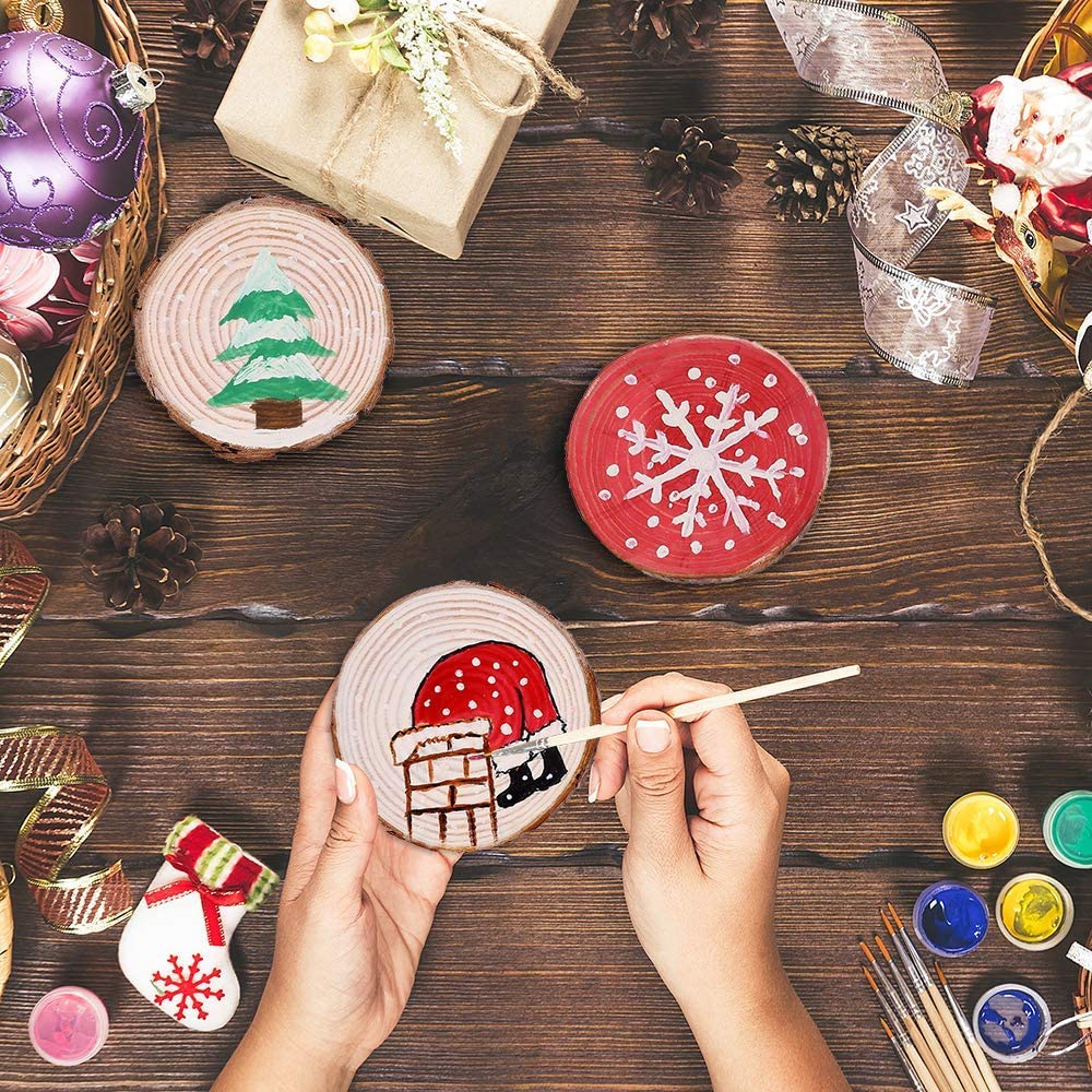 Natural Wood Slices Craft Wood - Art Craft Christmas Tree recension och pris